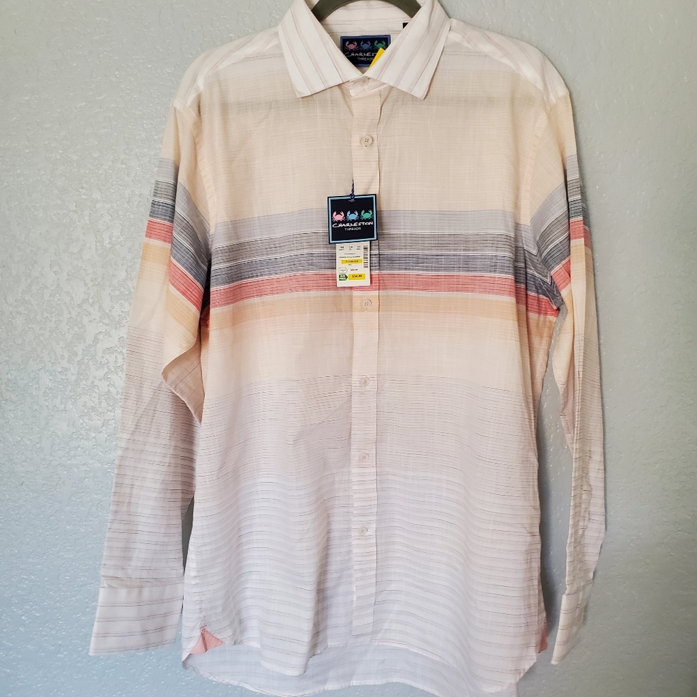 Charleston Threads NWT Men's Long Sleeve Button Down Shirt, Size L
